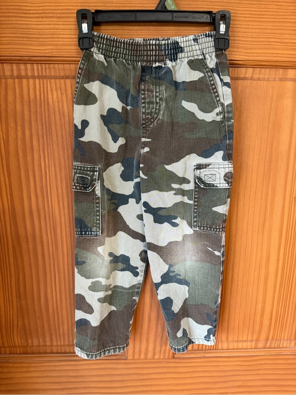 Vintage Boys Camouflage Pull On Cargo Pants 4t